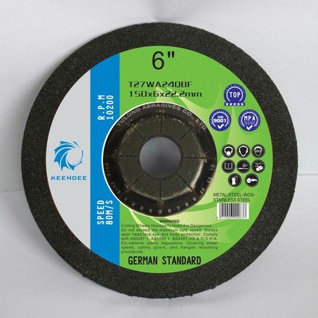 Resin bonded Grinding Disc150x6mm (6-inch) for Inox/Stainless Steel, Depressed Center Shape 