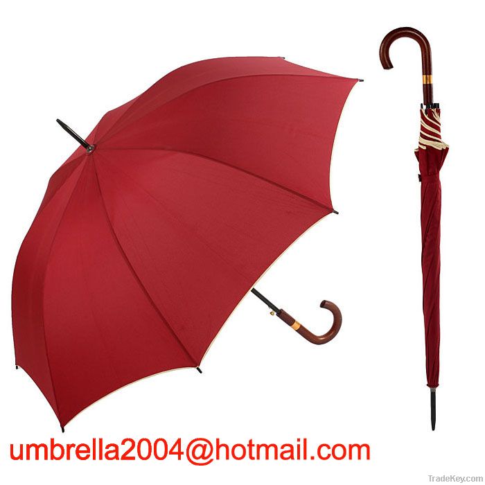 Straight auto golf umbrella pongee high quality umbrella
