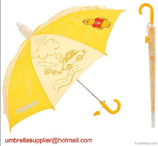 kid auto pongee umbrella with whistle 2013 newest