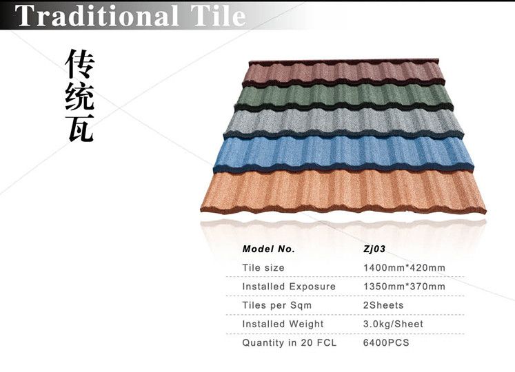 stone coated steel roofing tile-traditional tile 