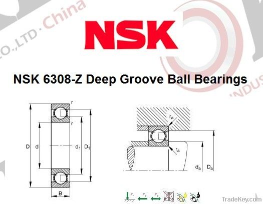 Nsk 6308-z Deep Groove Ball Bearings