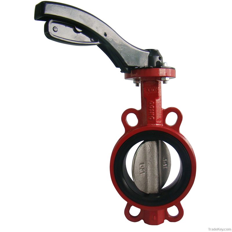 grooved seat cast iron butterfly valve wafer type with actuator