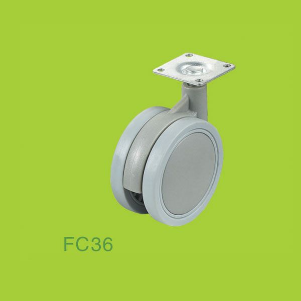 Swivel top plate furniture casters without brake