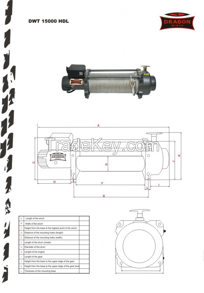 Electric Winch 15000 HDL ib CAR WINCH 4X4 WINCH