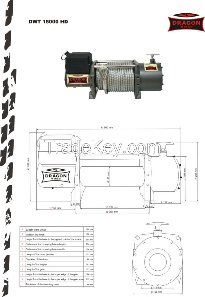 Electric Winch 15000 ib CAR WINCH 4X4 WINCH