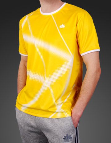 Men's Sports T-shirt | Printed Yellow Round Neck Tee Shirt