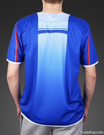 Men's Sports T-shirt - Blue O Neck Printed Tshirt