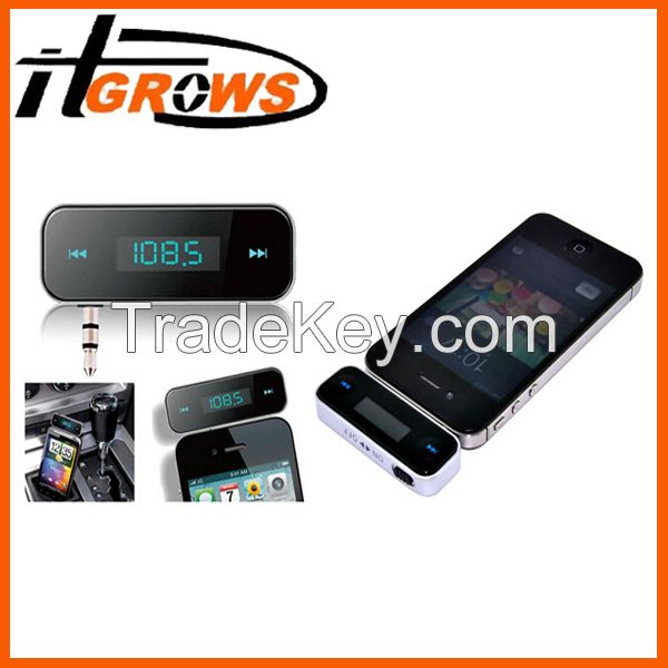 New Wireless 3.5mm In-car Fm Transmitter with USB cable