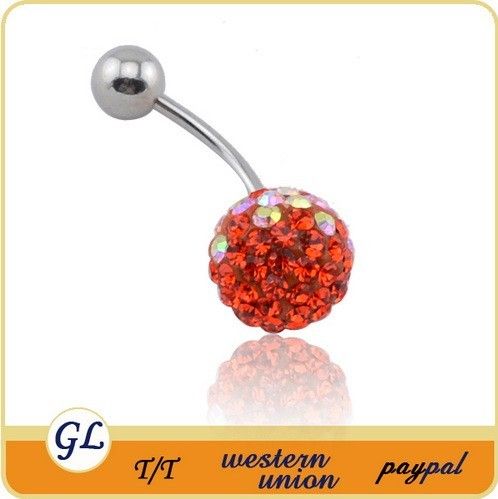 crystal belly button ring 
