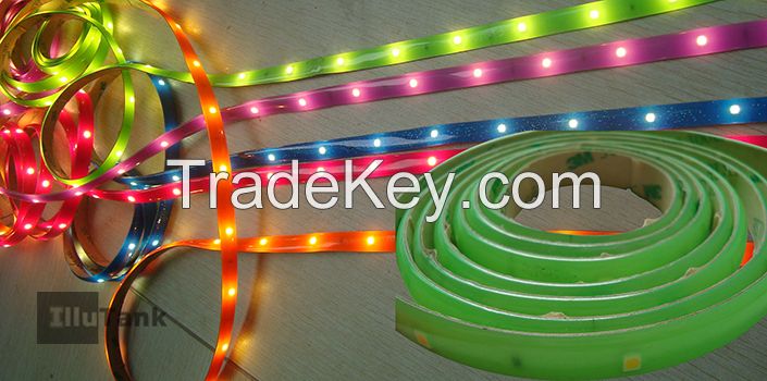 color glue cover LED strip light in flexible and waterproof