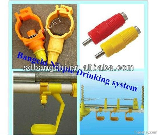 Nipple drinking system for broiler chicken house