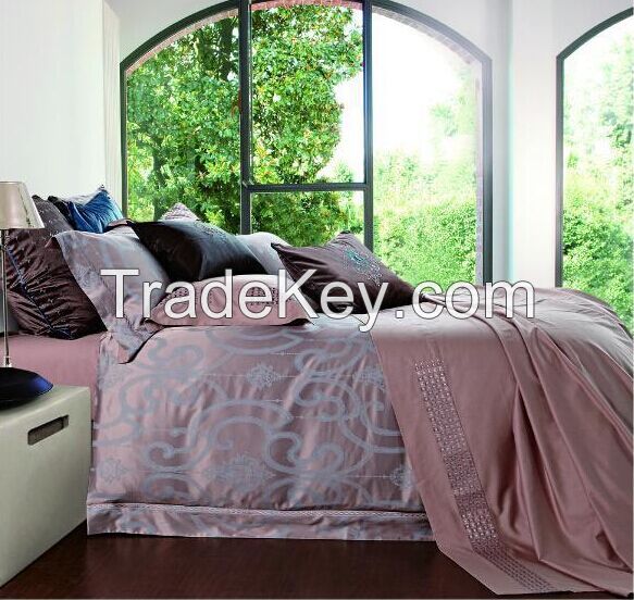 Twill jacquard style bamboo bedding sets luxury palace cotton comforter cover quilt cover bed linen wholesale