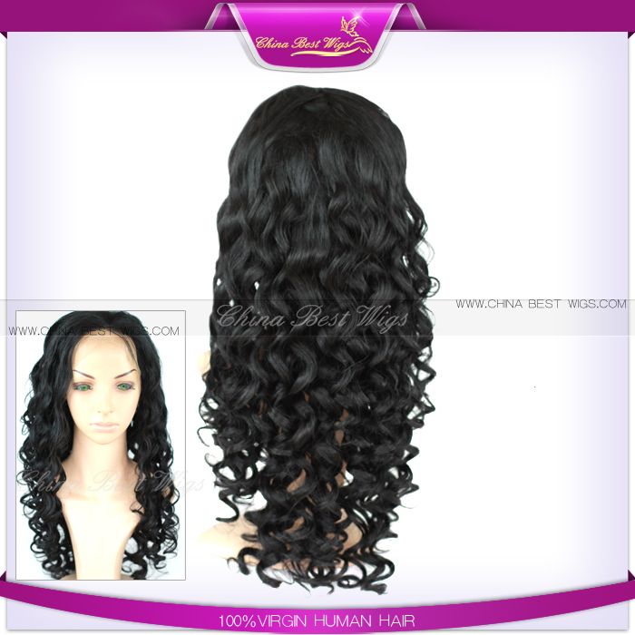 Full lace wig H530 Malaysian virgin hair 22inch color 1 picture curl