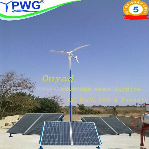 Widely used 1kw pitch controlled wind generator with CE & ISO