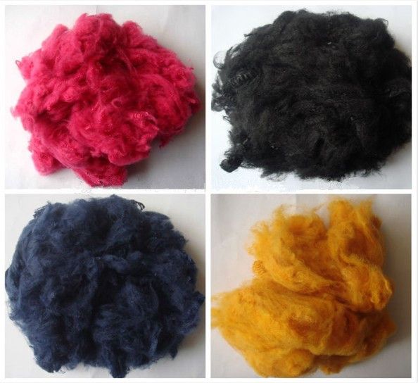 recycled psf/dope dyed psf/black polyester staple fiber