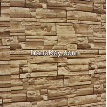 3D effect brick designs waterproof PVC vinyl wallpapers, wallcoverings guangzhou suppliers and manufacturers