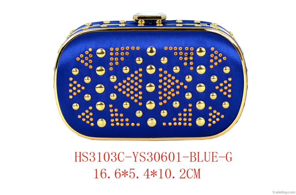 Tope quality hot selling hot fix crystal clutch bag