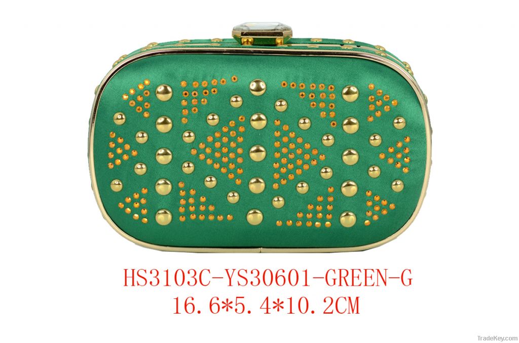 Tope quality hot selling hot fix crystal clutch bag