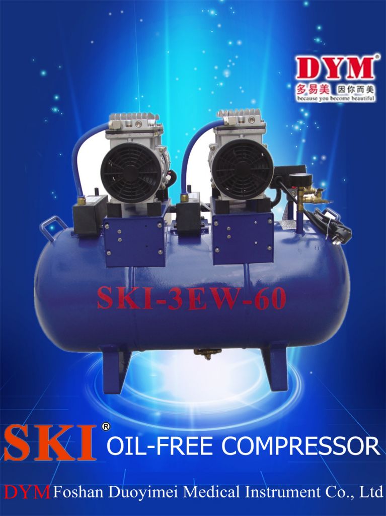 K0013 SKI dental one for four silence oil-free air compressor (60L)ÃÂ  CE 											