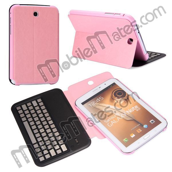 Aluminum Bluetooth Wireless Keyboard with Flip Leather Case Cover For Samsung Galaxy Tab Note 8.0 N5110
