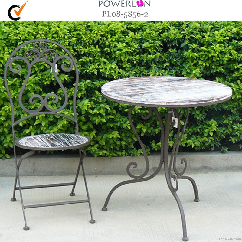outdoor metal and wood antique furniture chairs