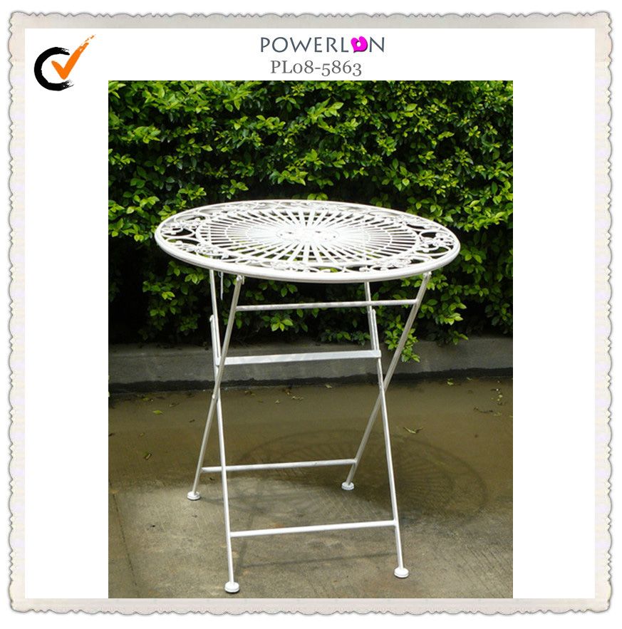 White metal outdoor table  