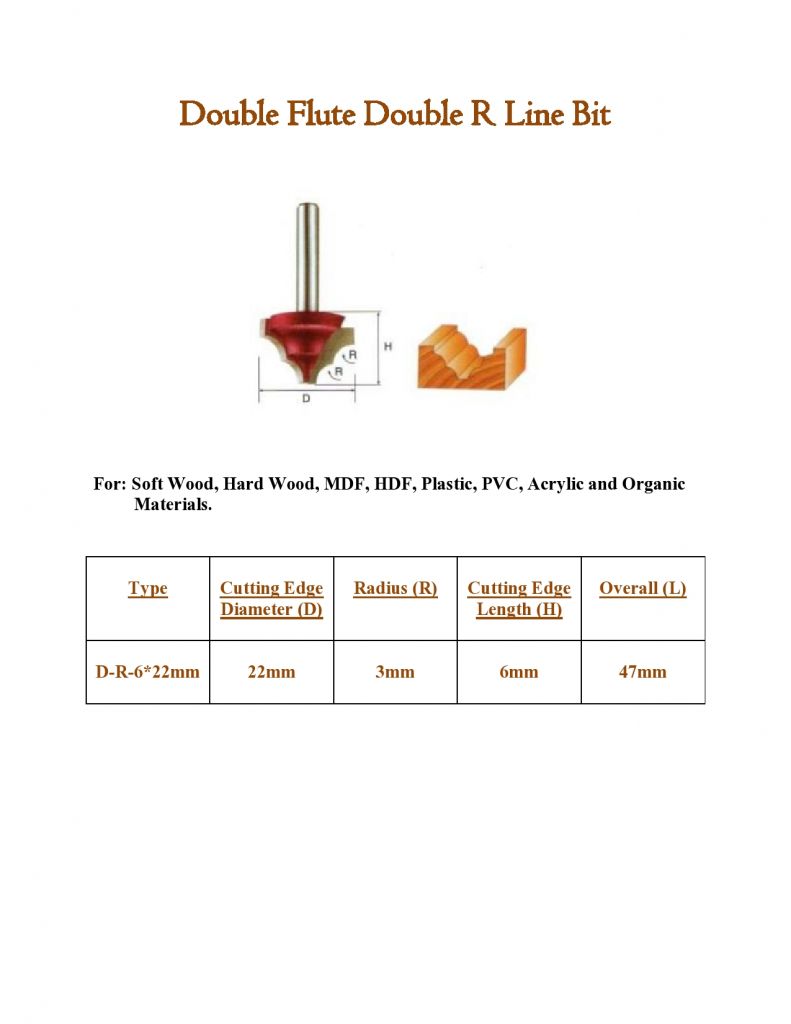 Double Flute Double R line Bit