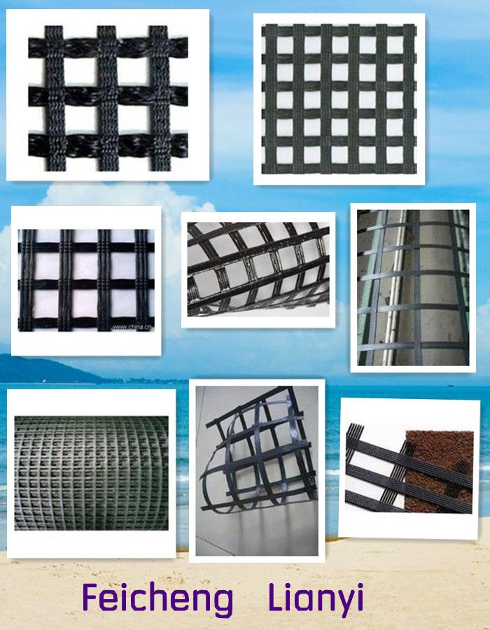 high strength warp knitted polyester geogrid 