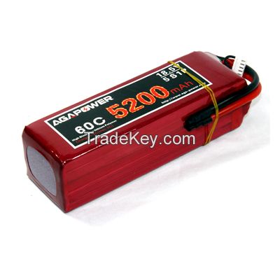 6S 5200mAh Lipo battery for RC plane