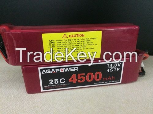 AGA 4S 25C 4500mAh RC heli lipo battery