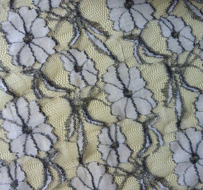 Silver filament 9688# lace fabric