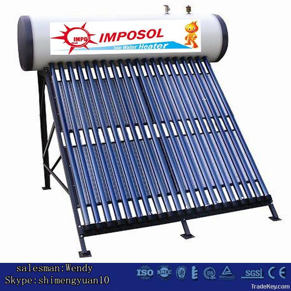 200L all glass tubes pressurized solar water heater system