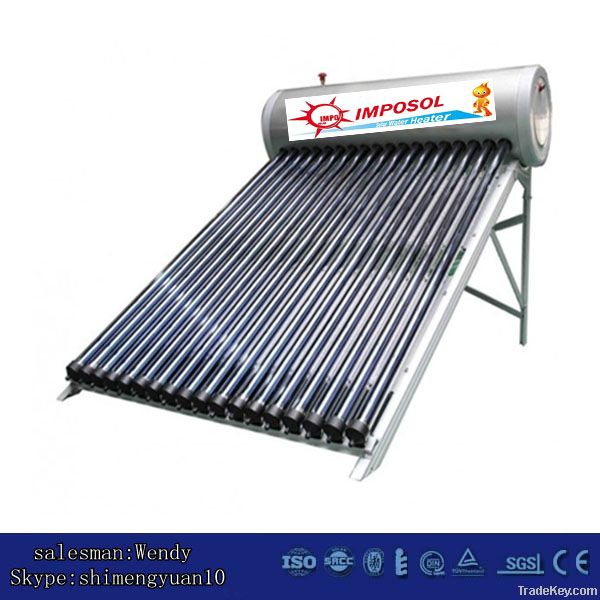 heat pipe vacuum tube pressurized solar hot water system