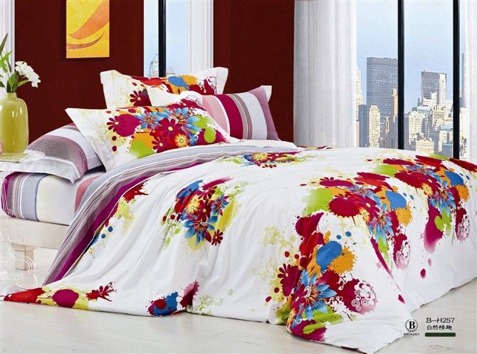 100%cotton reactived printted  bedding set