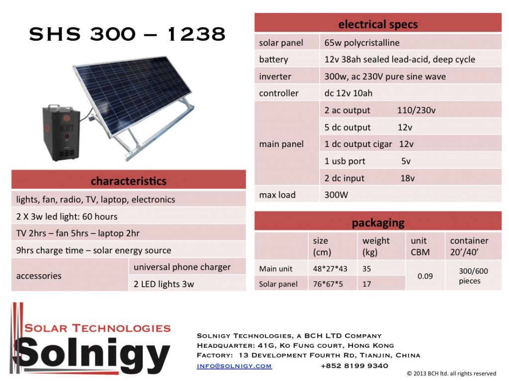 Solar Energy Home System (300W)