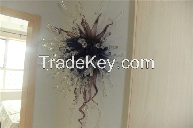 Hand Blown Art Glass Sculpture for Wall Hanging Decor