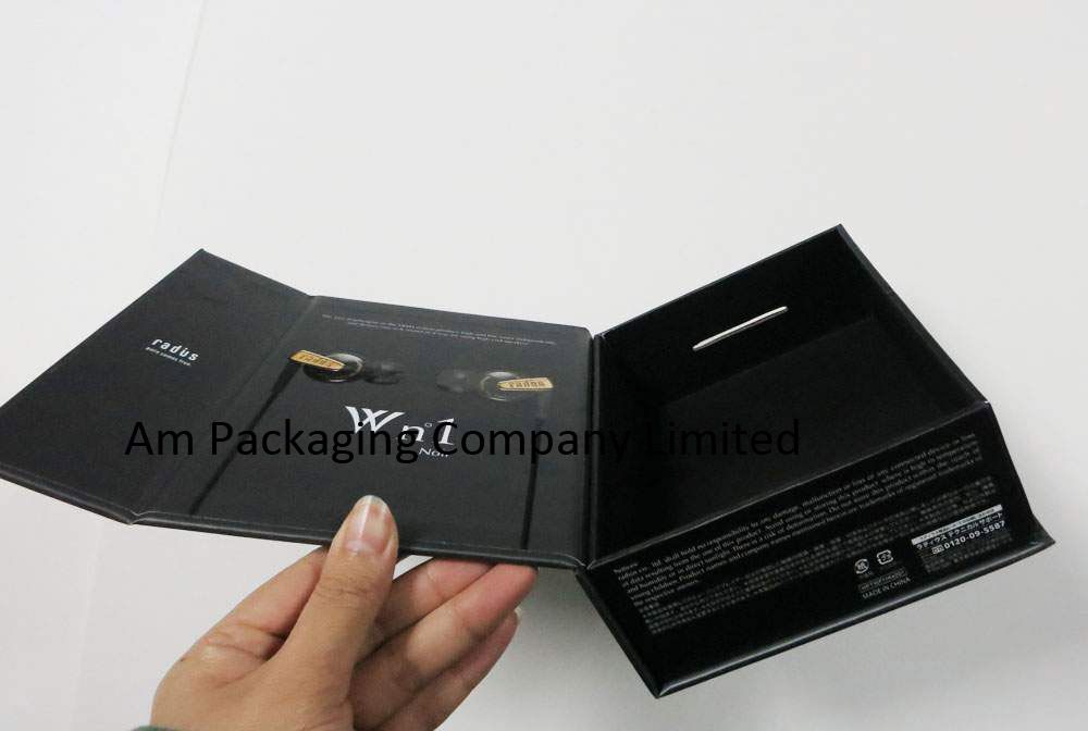 handmade lamination black rigid cardboard gift box packaging