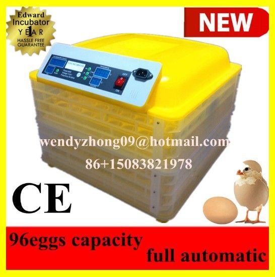 2013 Newest Transparent Automatic Egg Incubator for Sale EW-96A (CE Approved)