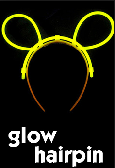glow hair pin in dark night light up sticks