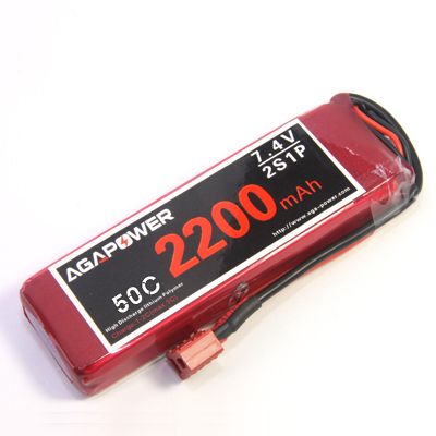 AGA RC lipo battery 2200mAh 7.4v 50C for helicopter