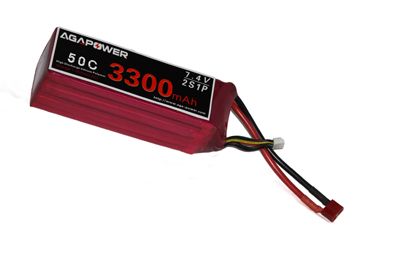 AGA Power RC Battery 3300mAh 50C 7.4v for Helicopter 