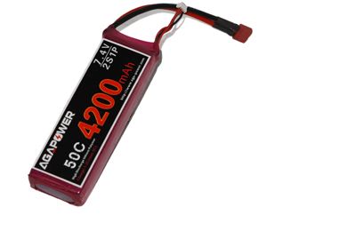 AGA Power Helicopter 4200mah 7.4v 50c Lipo Battery