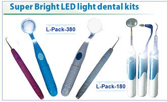 lighted dental kits with lighted dental mirror, dental pick