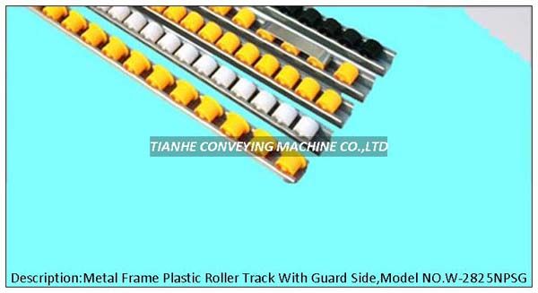 Aluminum Frame Plastic Roller Track, Plastic Roller Rail, Plastic wheel conveyor, roller wheel track, roller wheel conveyor, skate wheel track, skate wheel conveyo