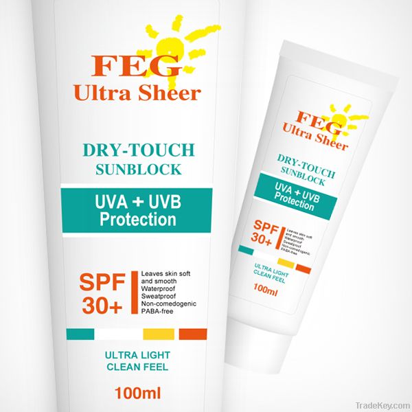 FEG ultra sheer--newest sunblock\combined UVA/UVB protection