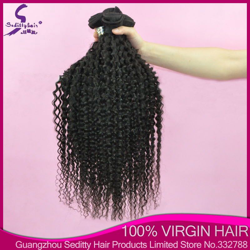 Seditty hair products brazilian kinky curly hair  Human virgin remy hair extension, cheap hair weaving