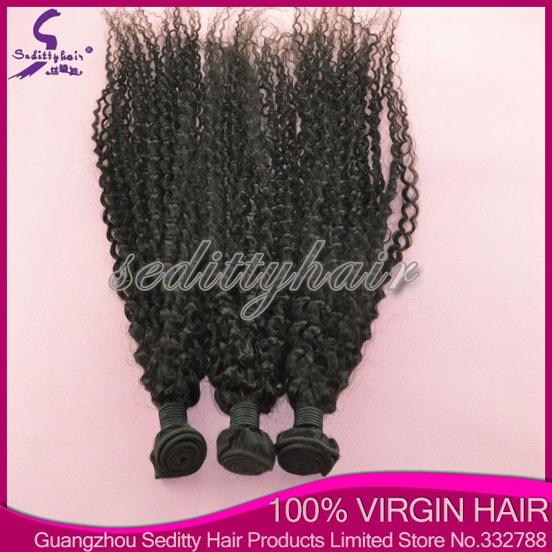 Seditty hair products brazilian kinky curly hair  Human virgin remy hair extension, cheap hair weaving