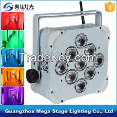 Wedding Party Event 9*18W DMX 6in1 Rgbwauv Wireless Battery Powered LE