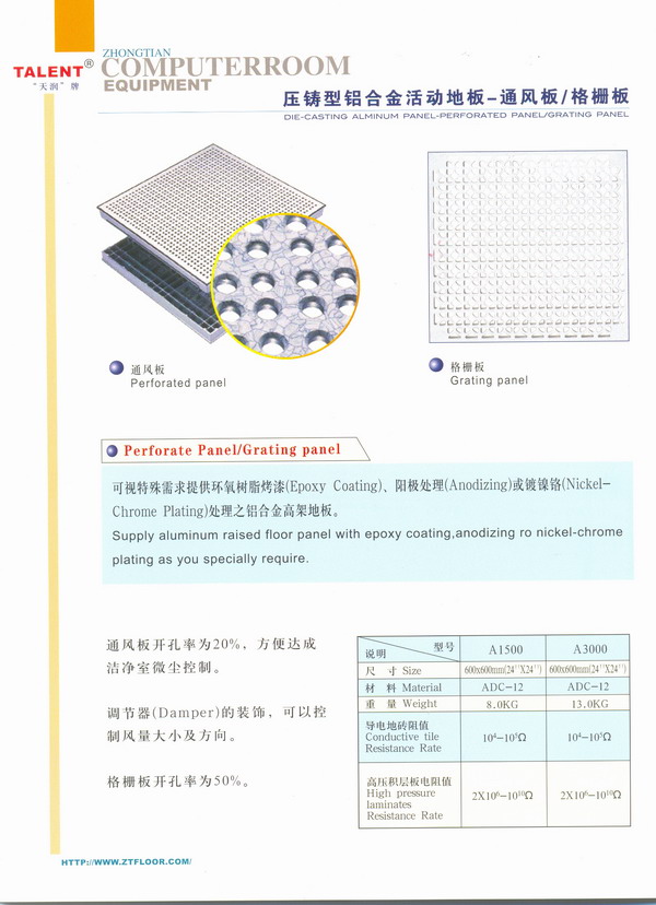 Aluminum  access floor