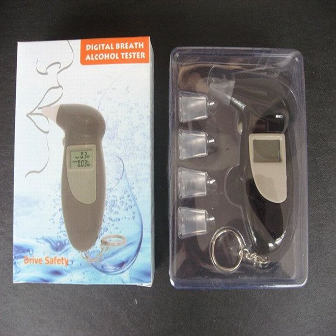 2013 newest alcohol tester with keychain and LCD backlight
